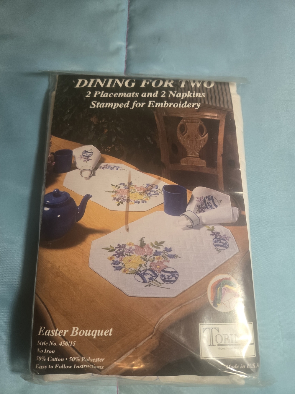 Tobin Dining for Two Easter Bouquet Embroidery Kit New Sealed